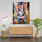 Wandbild Kunstwerk abstrakt Pop Art White Rabbit, Hase