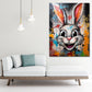 Wandbild Kunstwerk abstrakt Pop Art White Rabbit, Hase