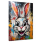 Wandbild Kunstwerk abstrakt Pop Art White Rabbit, Hase