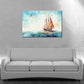 Wandbild Kunstwerk abstrakt Segelschiff Blue Style