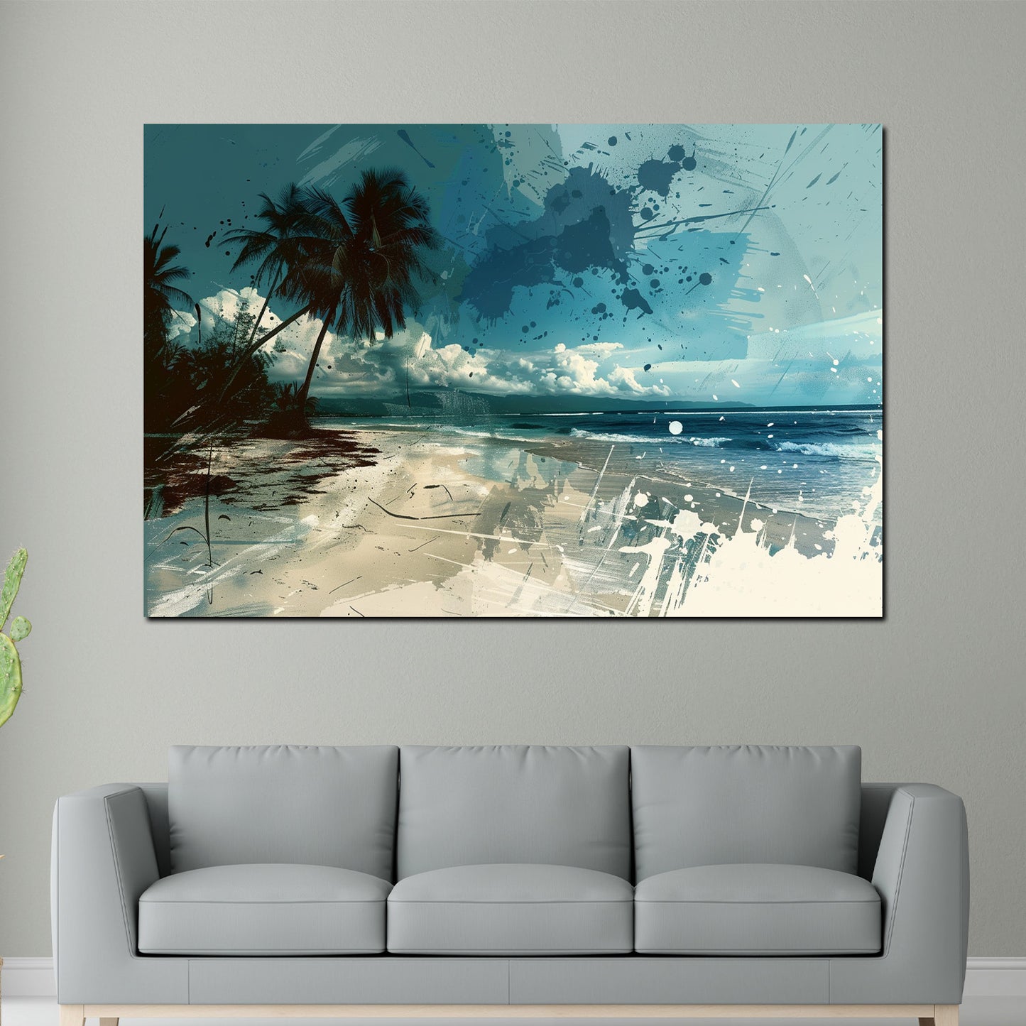 Wandbild Kunstwerk abstrakt Strand Palm Beach