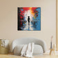 Wandbild Kunstwerk abstrakt Street Art Bridge Blue Style