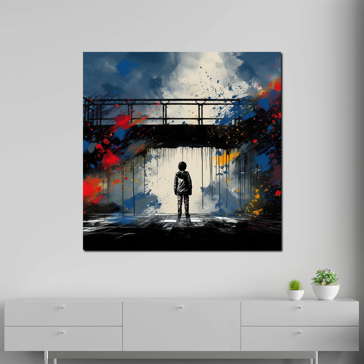 Wandbild Kunstwerk abstrakt Street Art Bridge