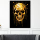 Wandbild Kunstwerk abstrakt goldener Totenkopf Dark Style