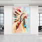 Federschmuck Wandbild Kunstwerk abstrakt Kopfschmuck Apache Colour