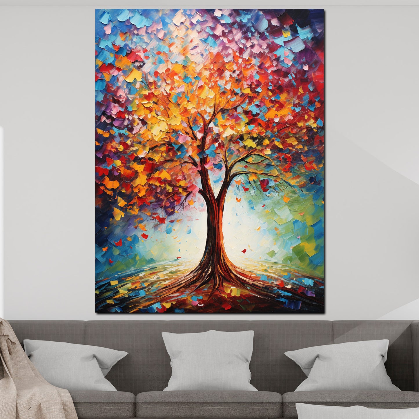 Wandbild Kunstwerk abstrakt wunderschöner Baum Painting Style