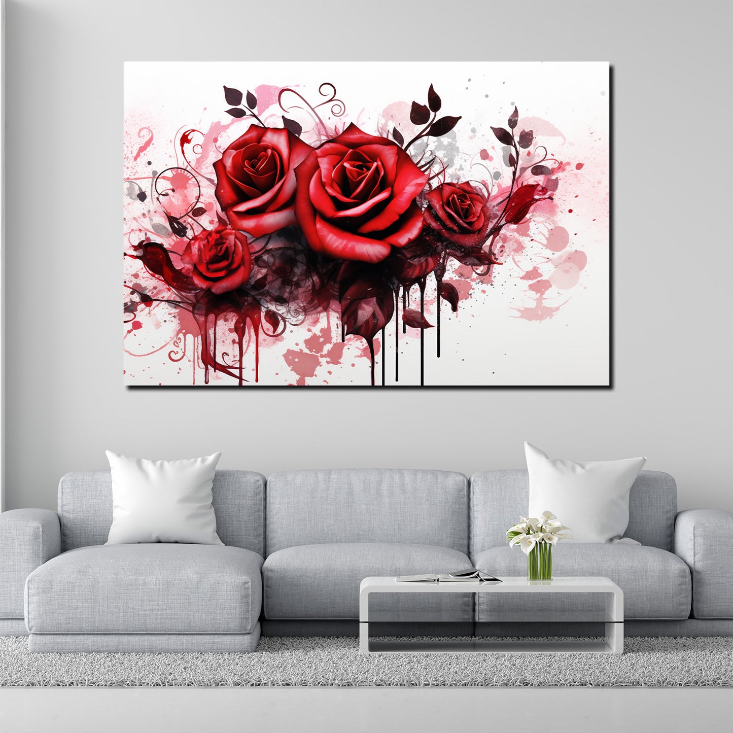 Wandbild Kunstwerk abstrakte Rosen