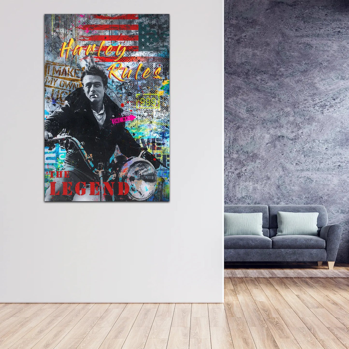 Wandbild Kunstwerk Harley Rules Pop Art