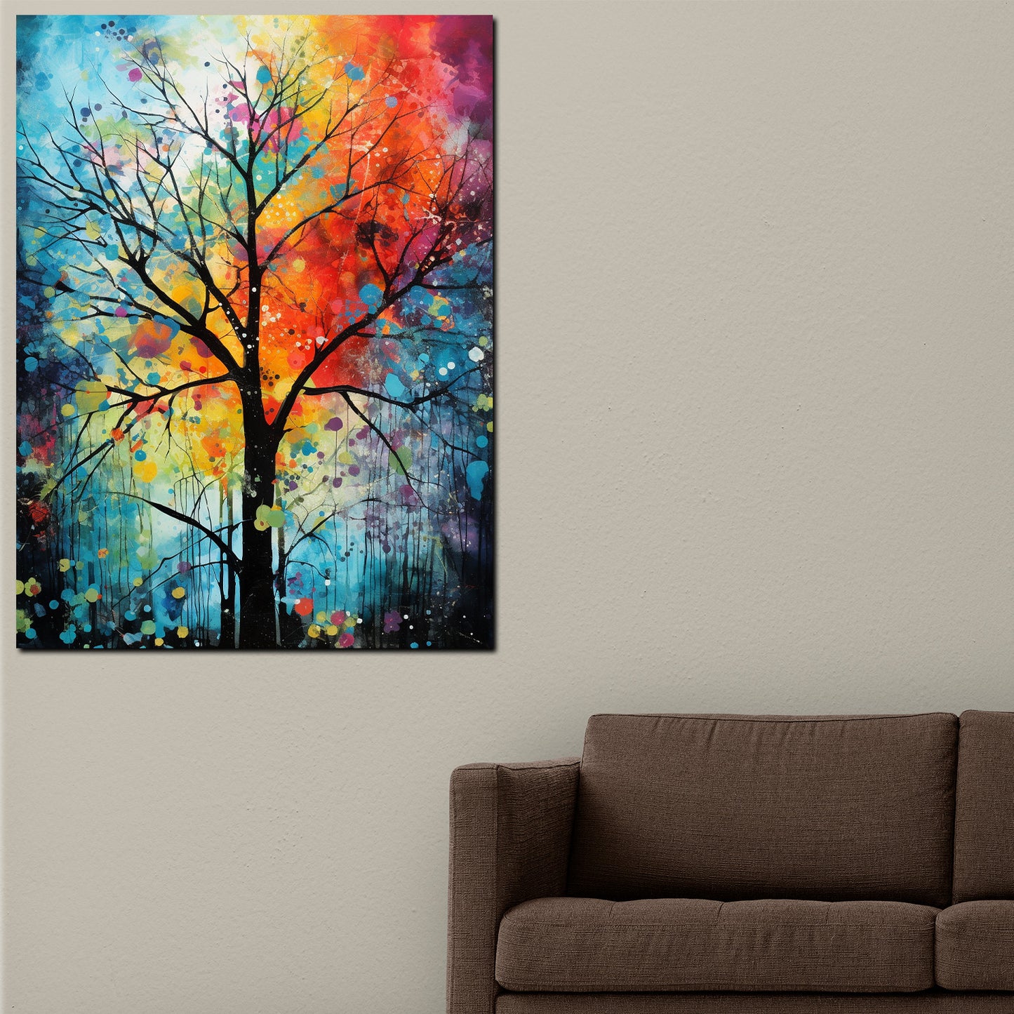 Wandbild Kunstwerk modern kahler Baum Abstract Style