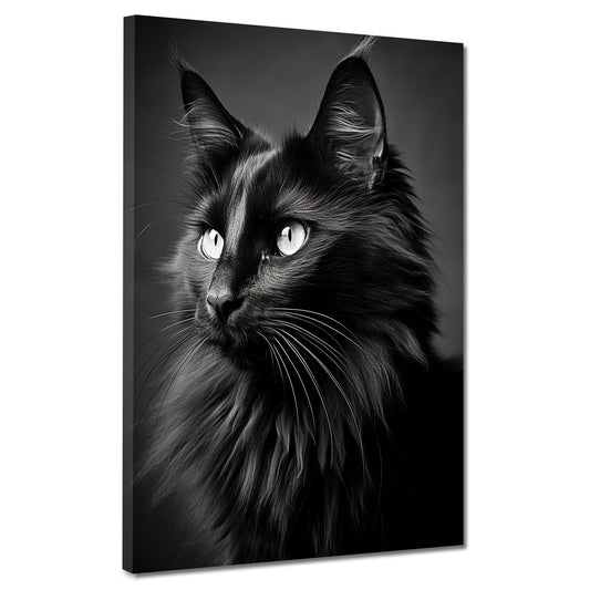 Wandbild Kunstwerk mit schwarze Katze