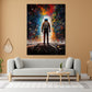 Wandbild abstraktes Kunstwerk Astronaut, Pop Art Galaxie