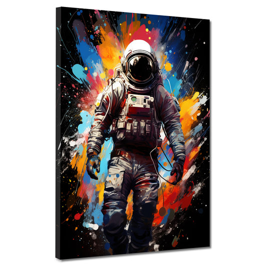 Wandbild abstraktes Kunstwerk Astronaut, Pop Art Splash