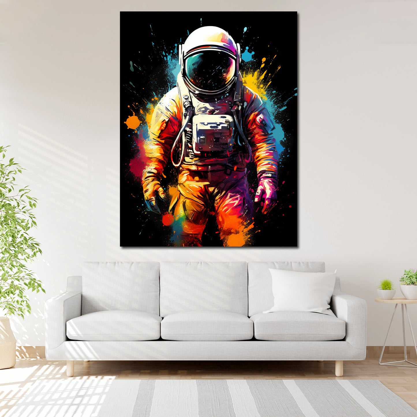 Wandbild abstraktes Kunstwerk Astronaut, Pop Art