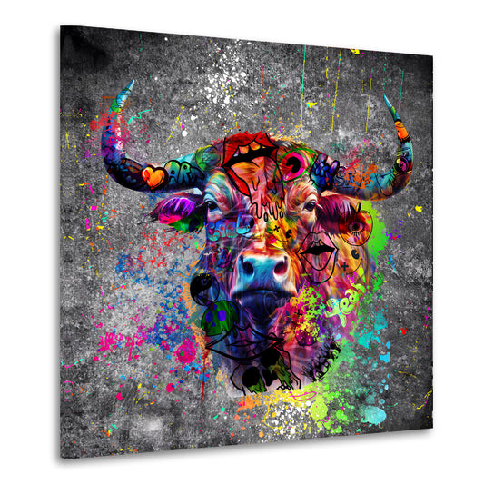 Wandbild Kunstwerk Graffiti Street Art Stier