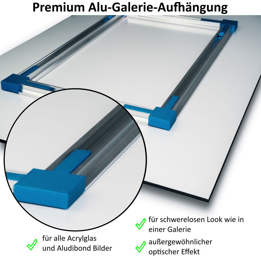 Wandbild Kunstwerk Eisberg Success Blue Style Motivation, Büro