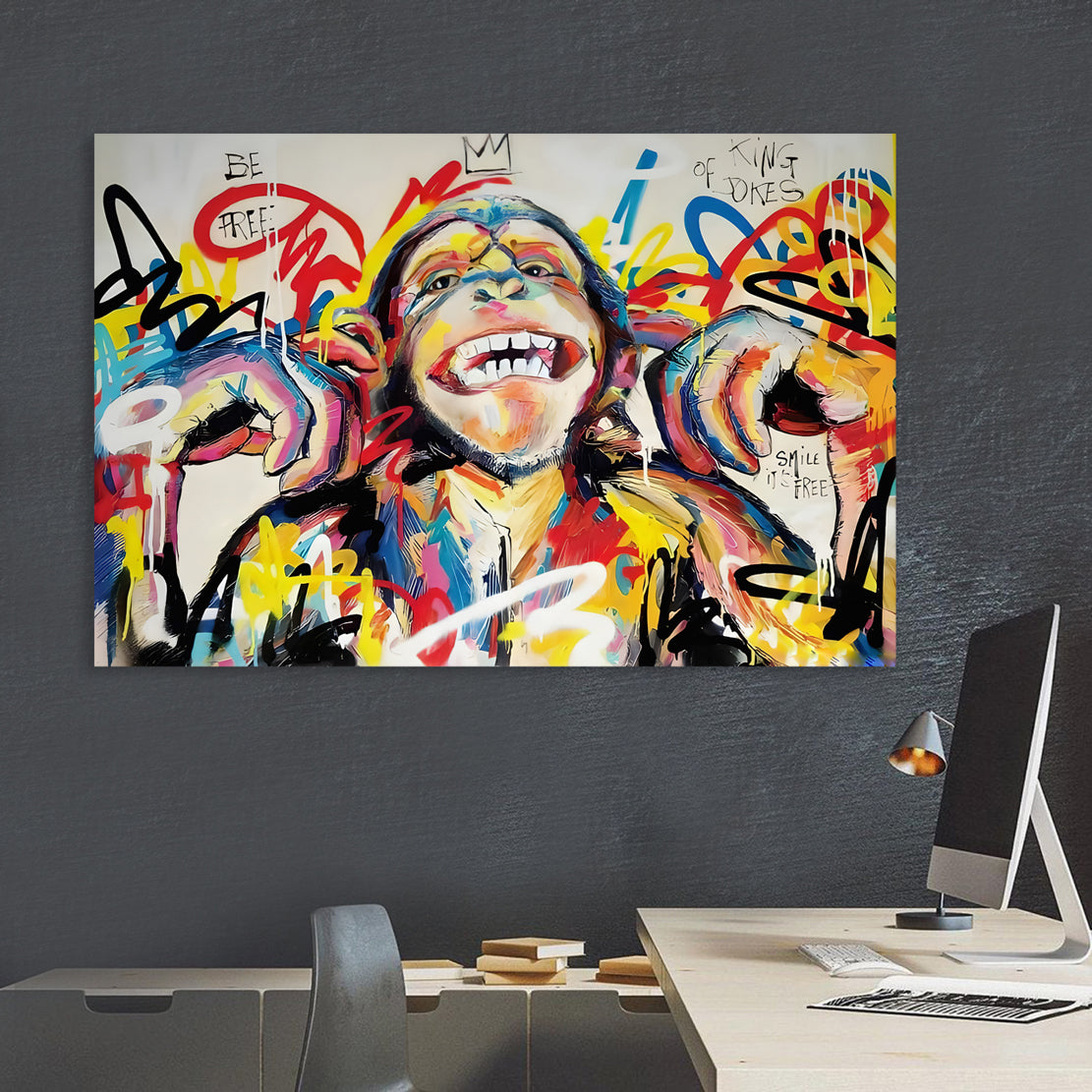 Wandbild Kunstwerk Affe Colour Style, Pop Art