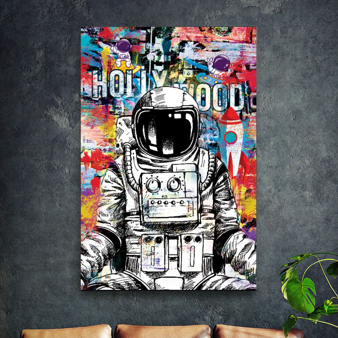 Wandbild Kunstwerk Astronaut Pop Art