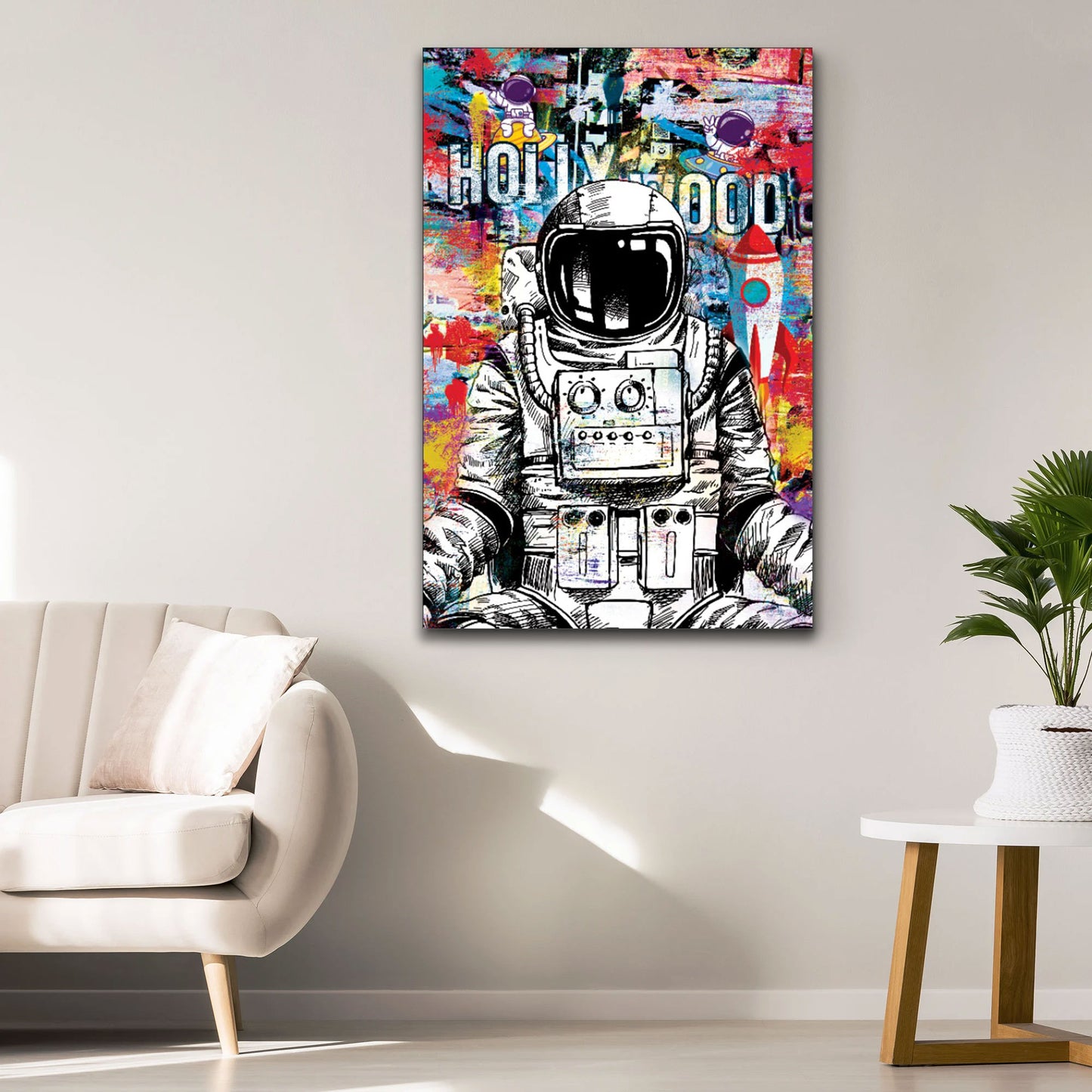 Wandbild Kunstwerk Astronaut Pop Art