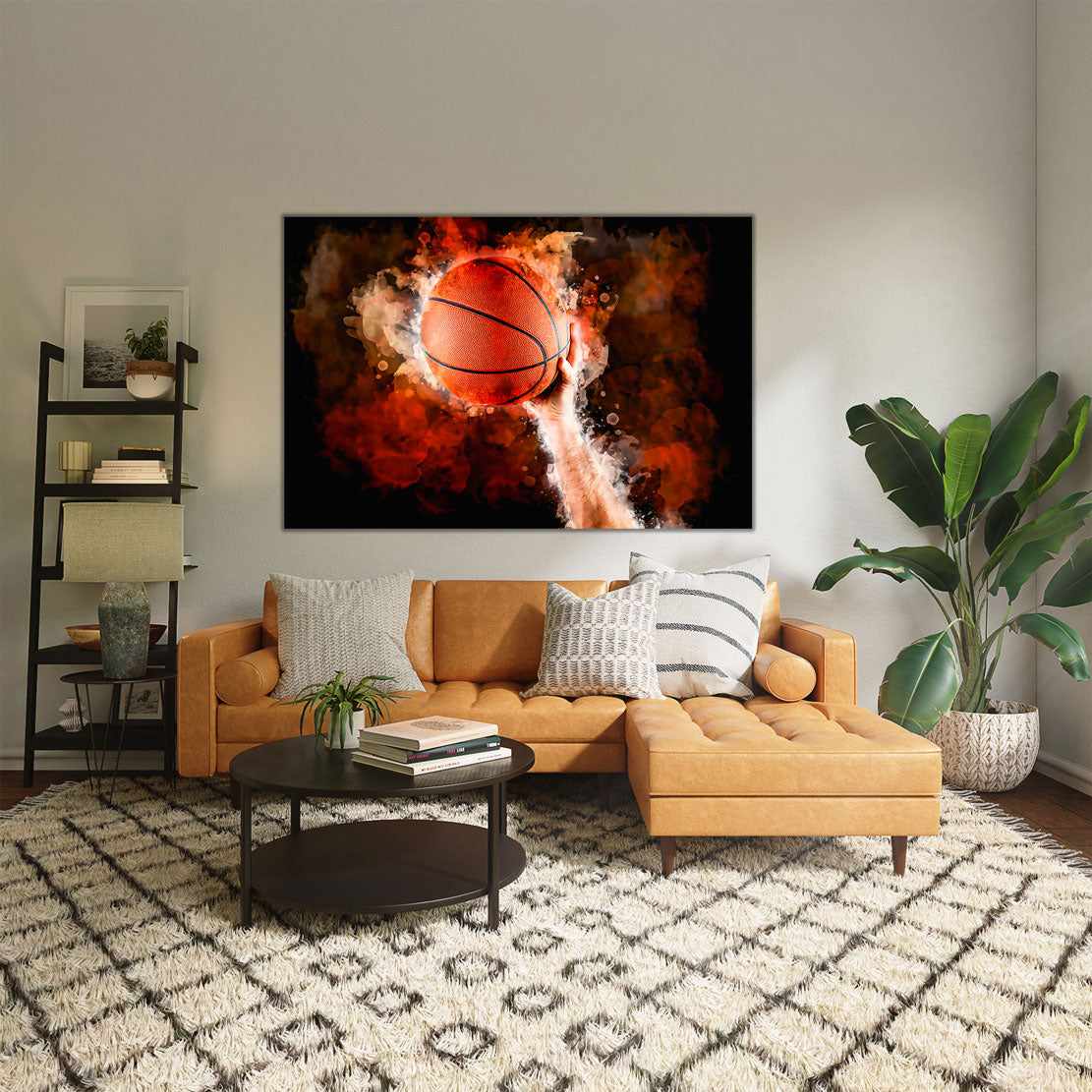 Wandbild Kunstwerk Basketball Abstract Hand Style