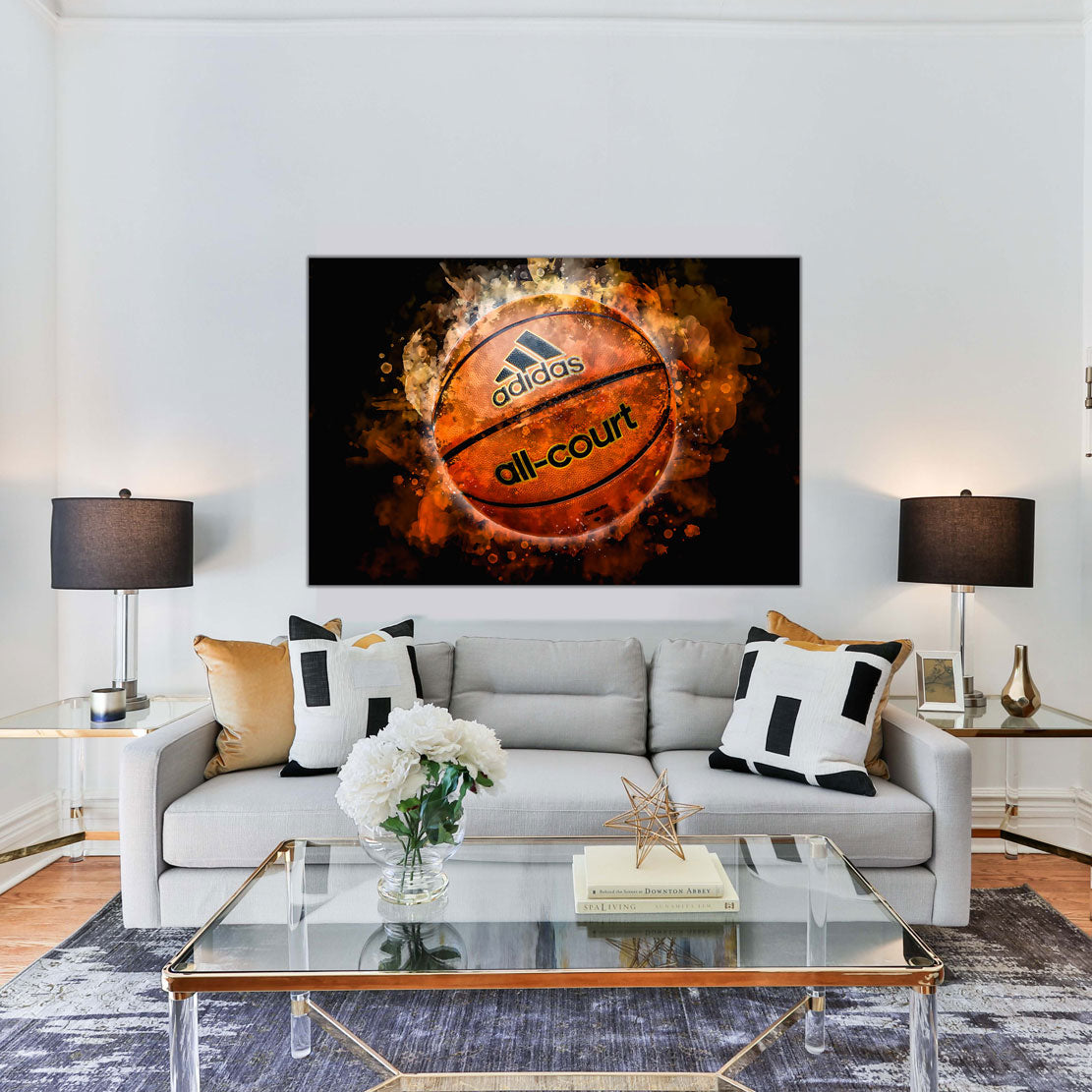 Wandbild Kunstwerk Basketball Abstract Style