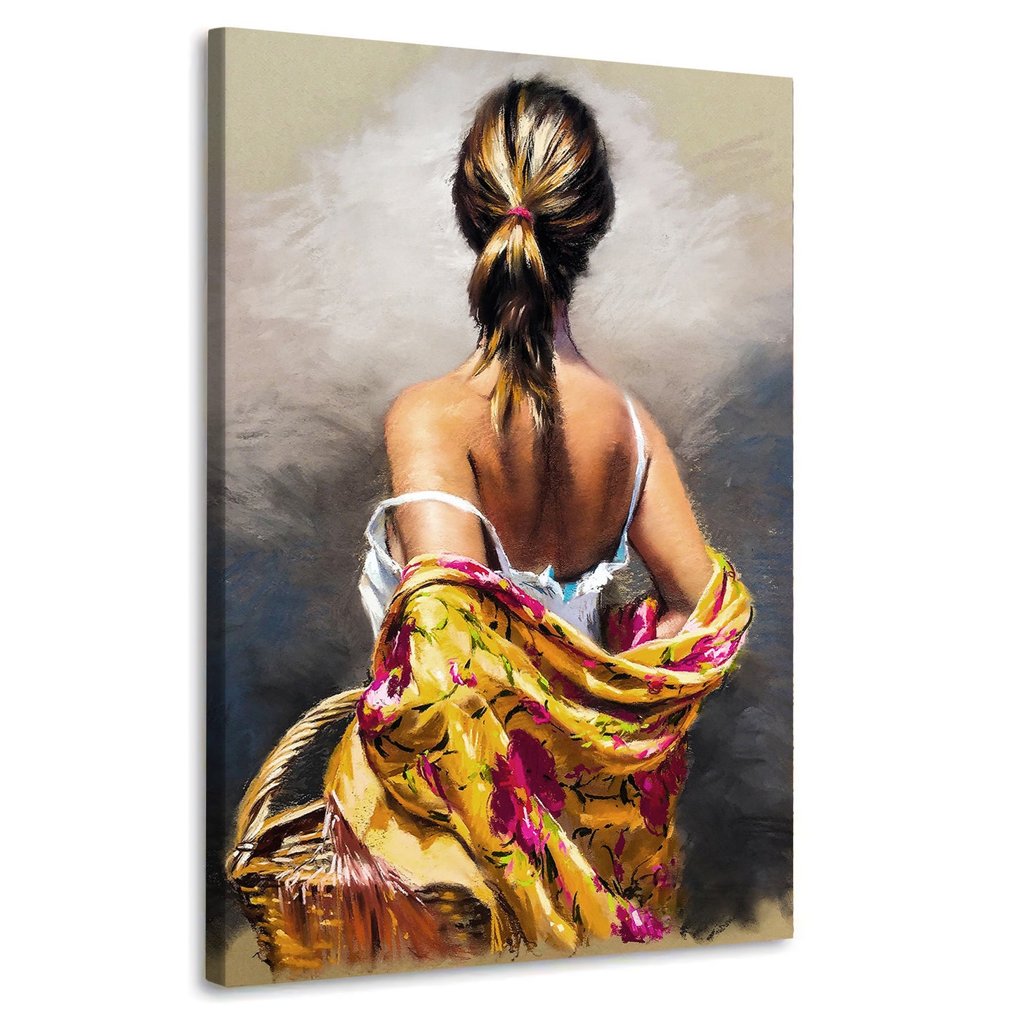 Wandbild Kunstwerk Beautiful Lady Paint Back Style