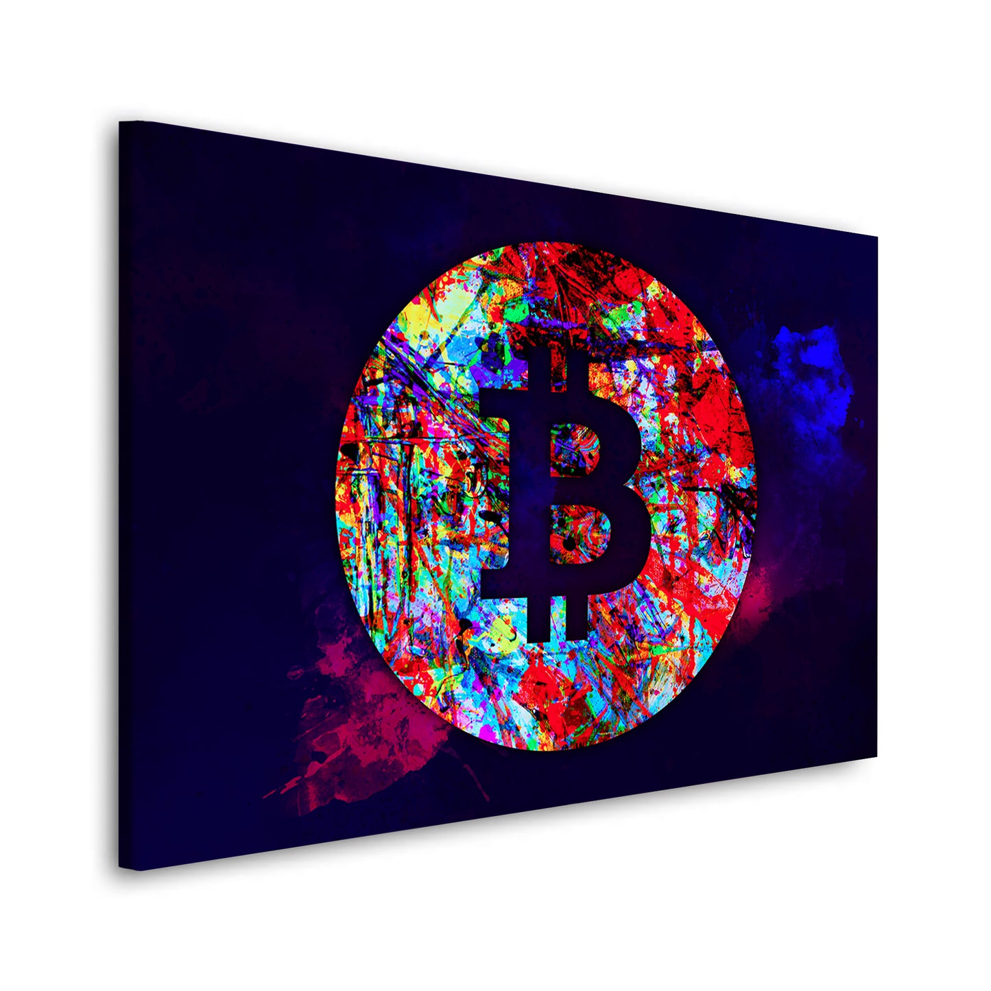 Wandbild Kunstwerk Bitcoin Börse Abstract Pop Art, Büro