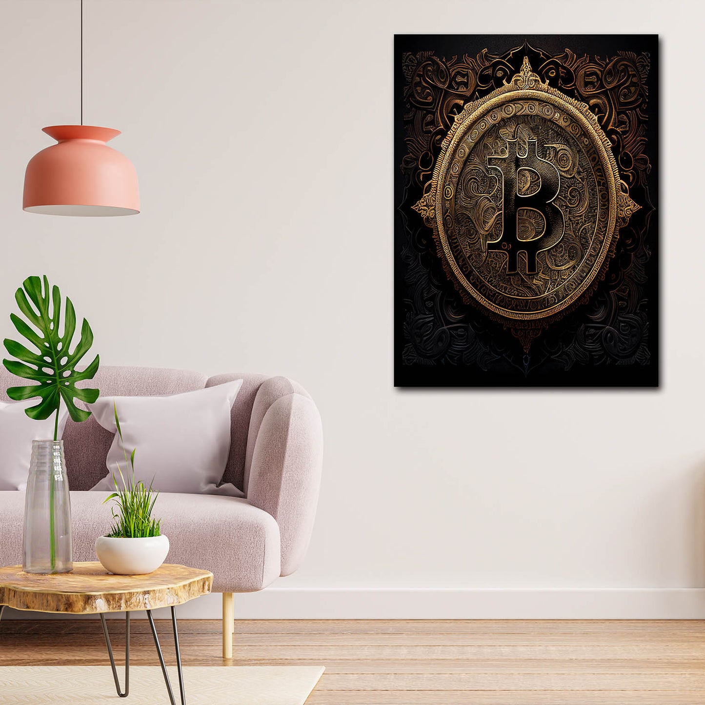 Wandbild Kunstwerk Bitcoin Gold Edition