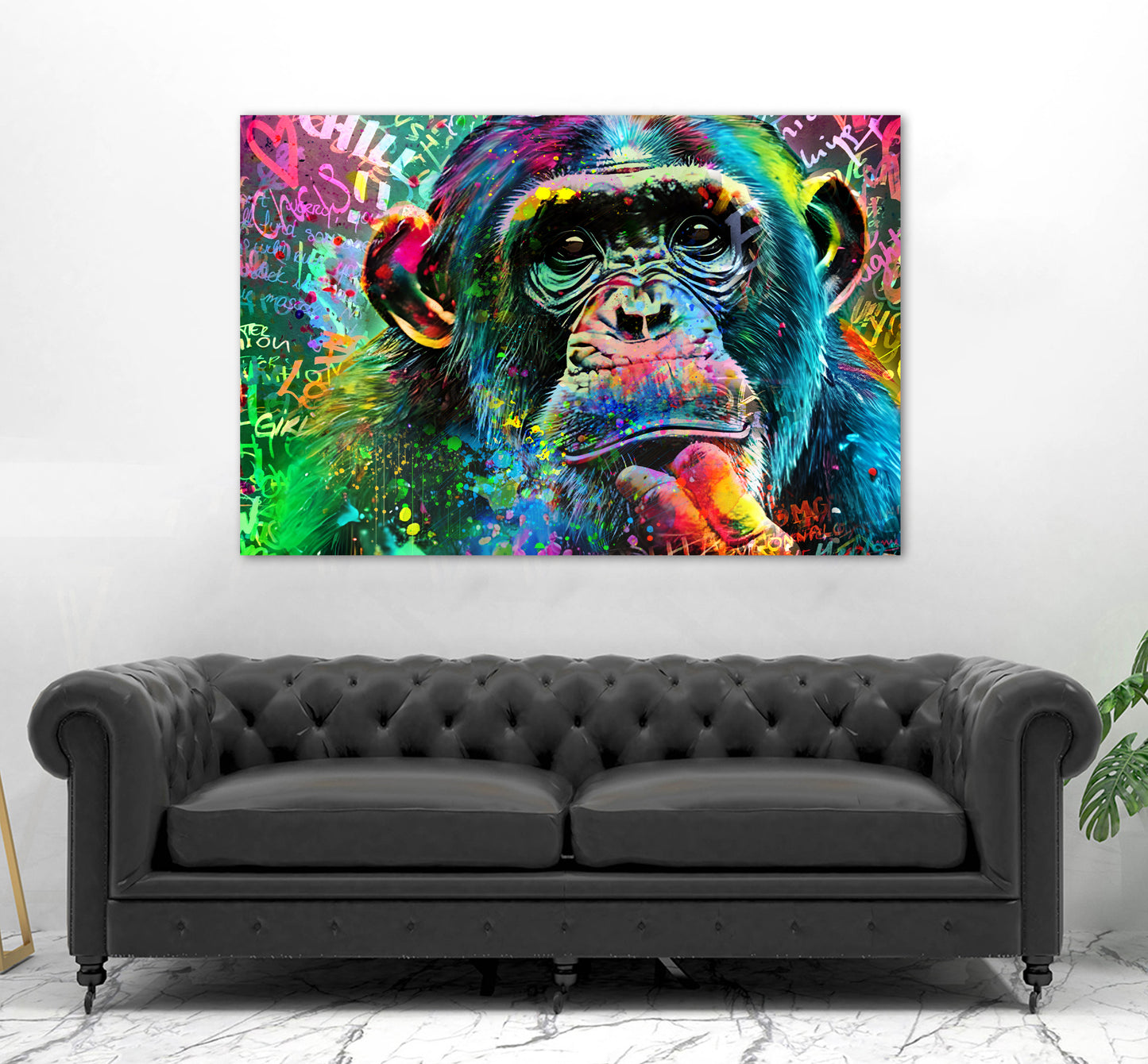 Wandbild Kunstwerk Colour Pop Art Monkey