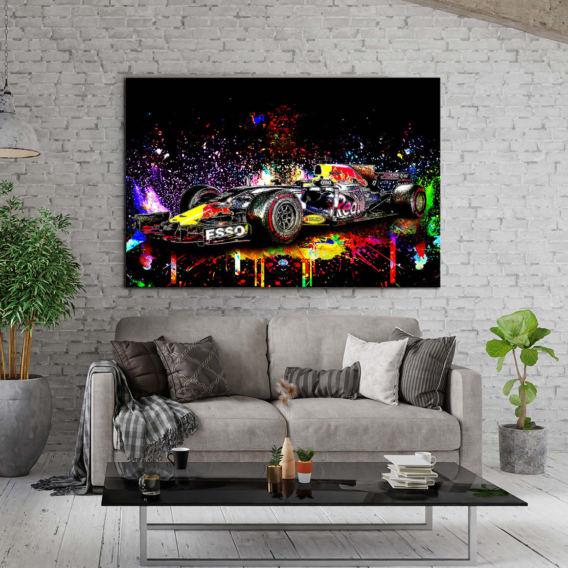 Wandbild Kunstwerk F1 Rennwagen Abstract Colour Pop Art