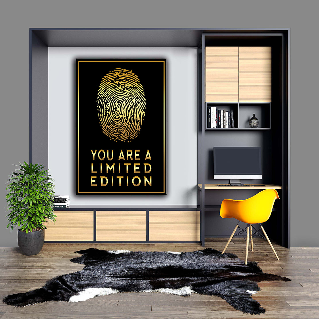 Wandbild Kunstwerk Fingerabdruck, You Are A Limited Edition, Motivation Lifestyle