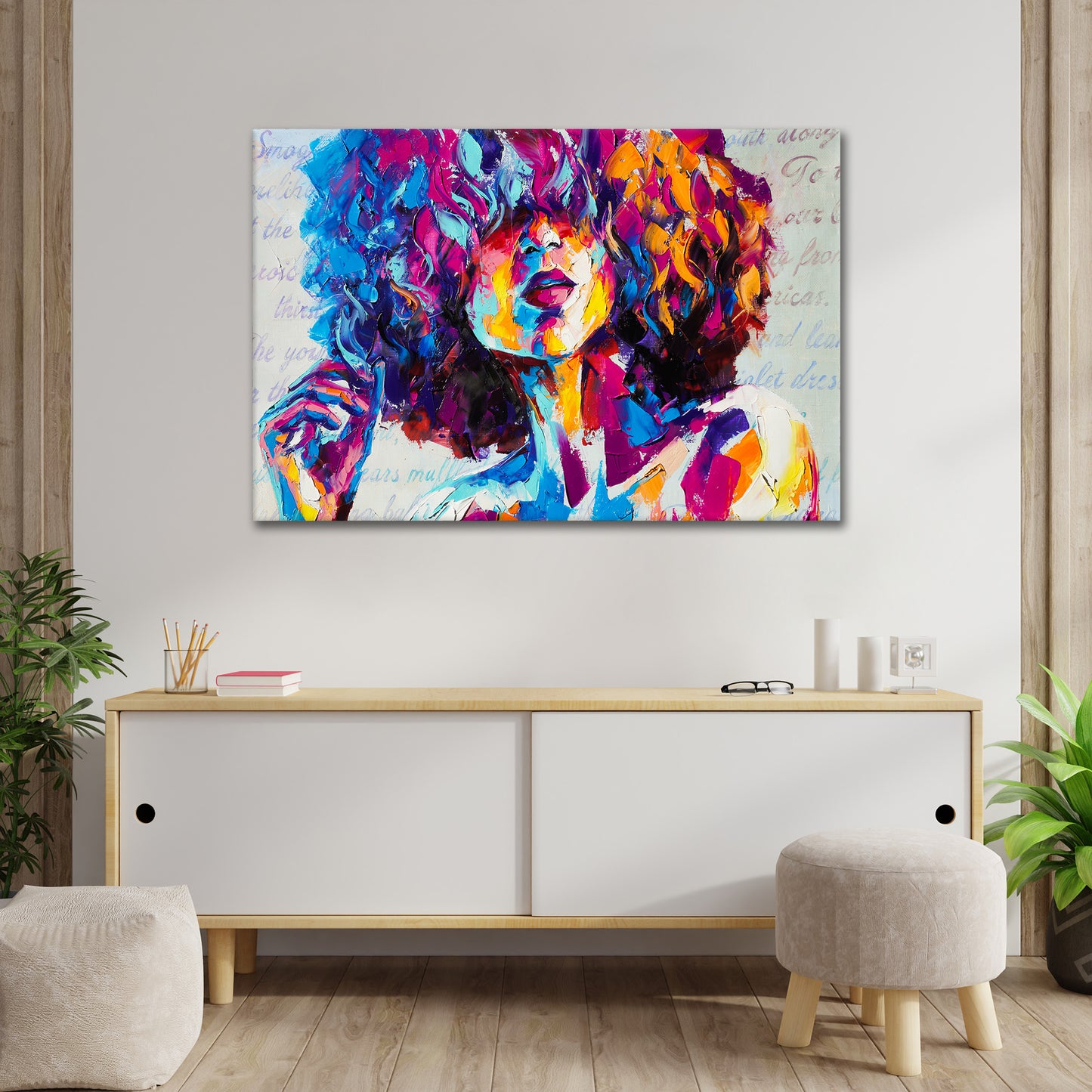 Wandbild Kunstwerk Frau Paint Style Pop Art