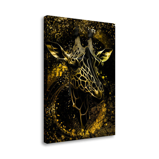 Wandbild Kunstwerk Giraffe Gold Style