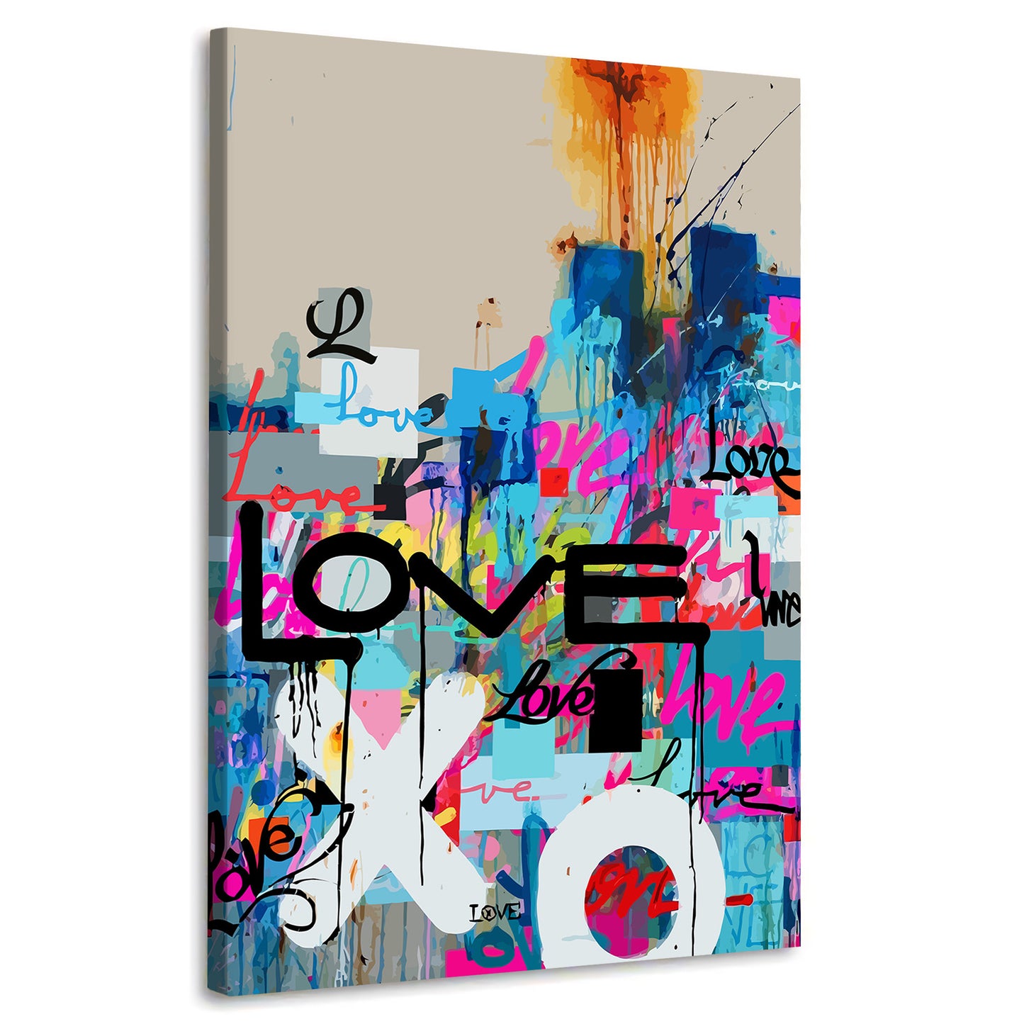 Wandbild Kunstwerk Love Abstract Pop Art