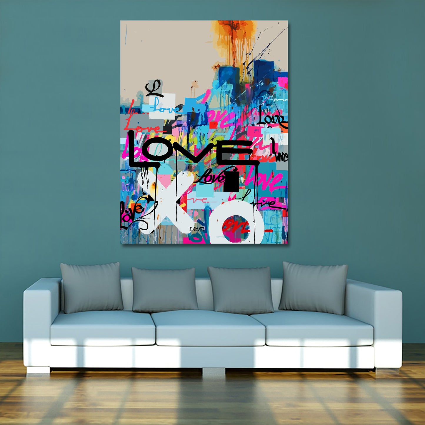 Wandbild Kunstwerk Love Abstract Pop Art