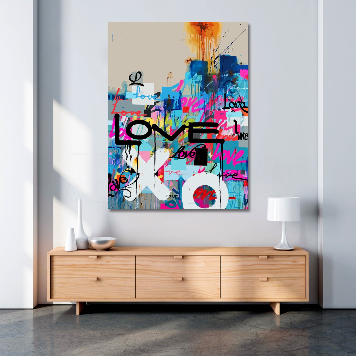 Wandbild Kunstwerk Love Abstract Pop Art