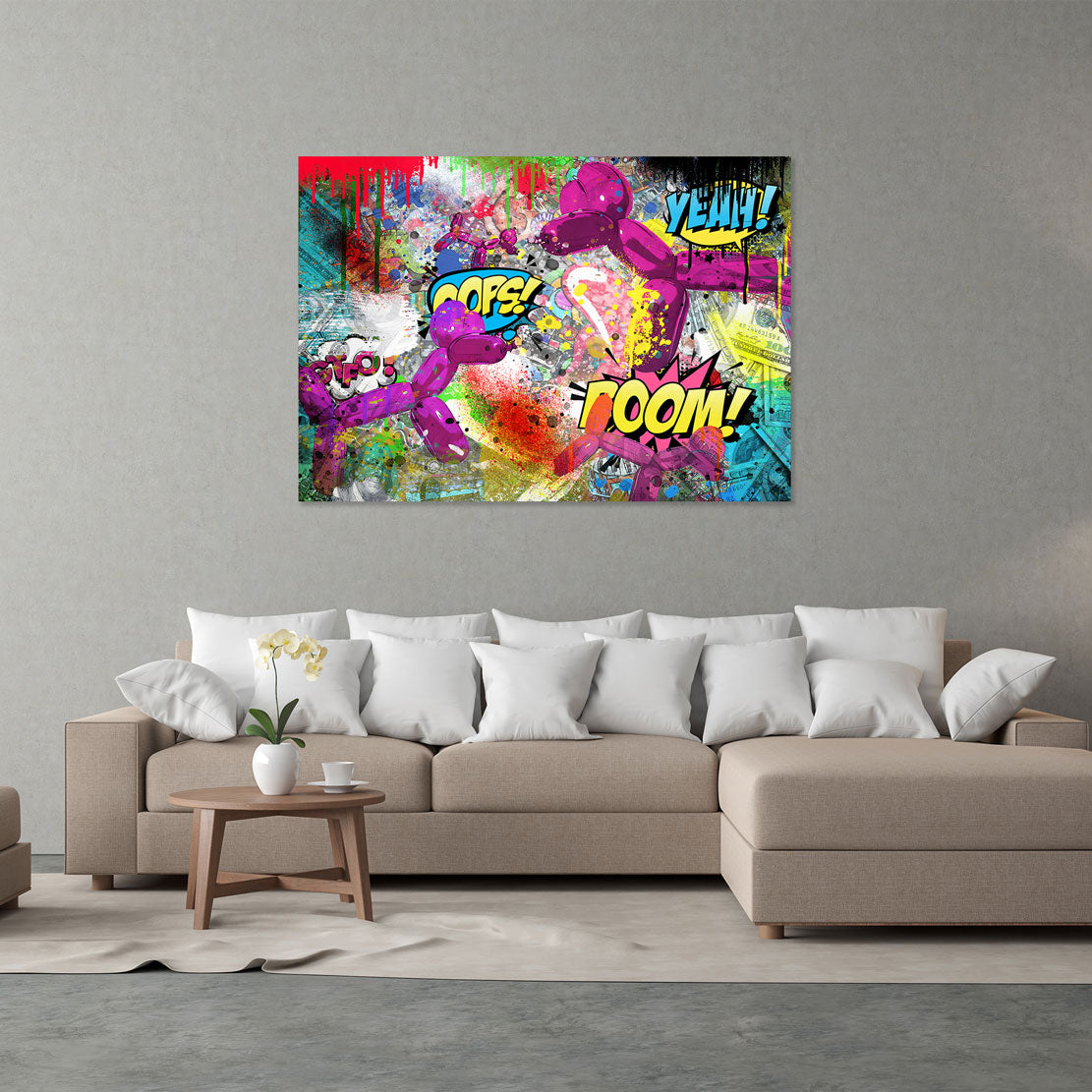 Wandbild Kunstwerk Pop Art Balloon Dog