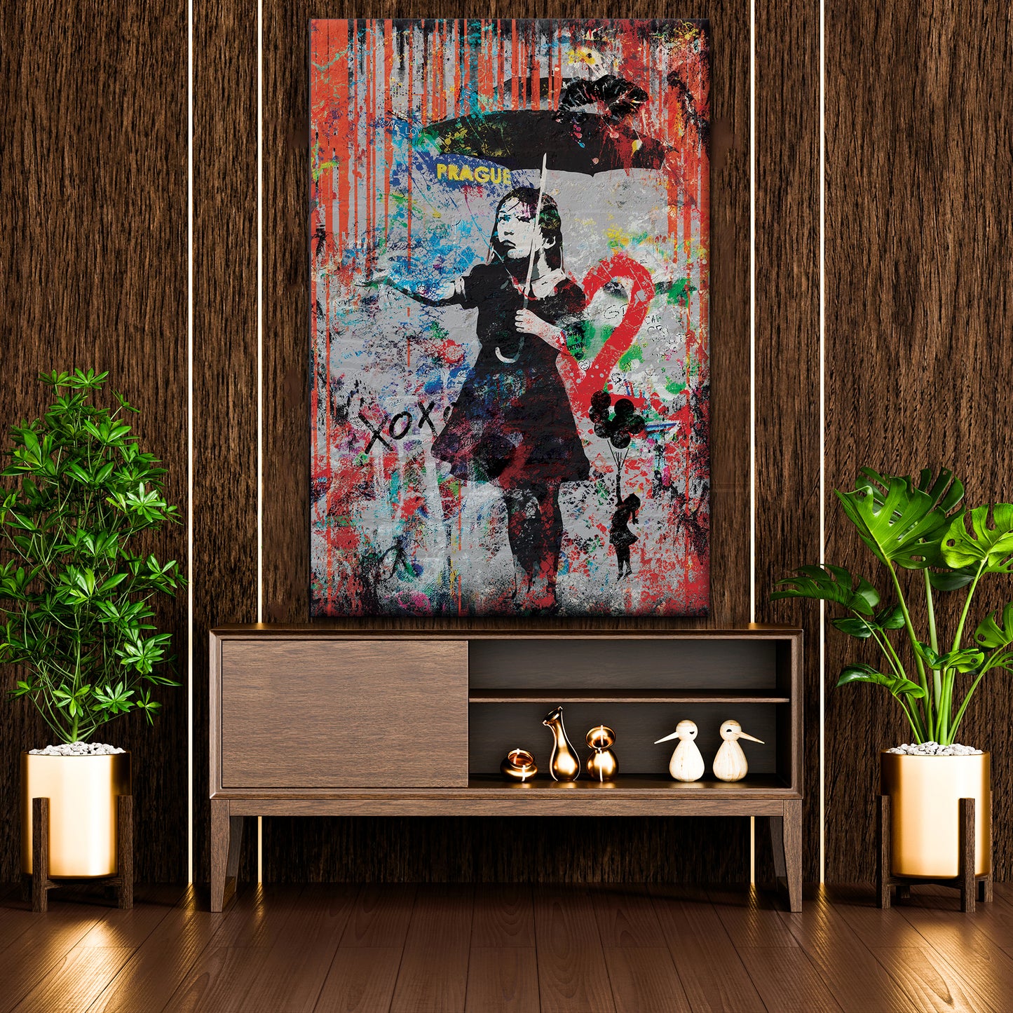 Wandbild Kunstwerk Street Art Girl Prague, Banksy Expression Pop Art