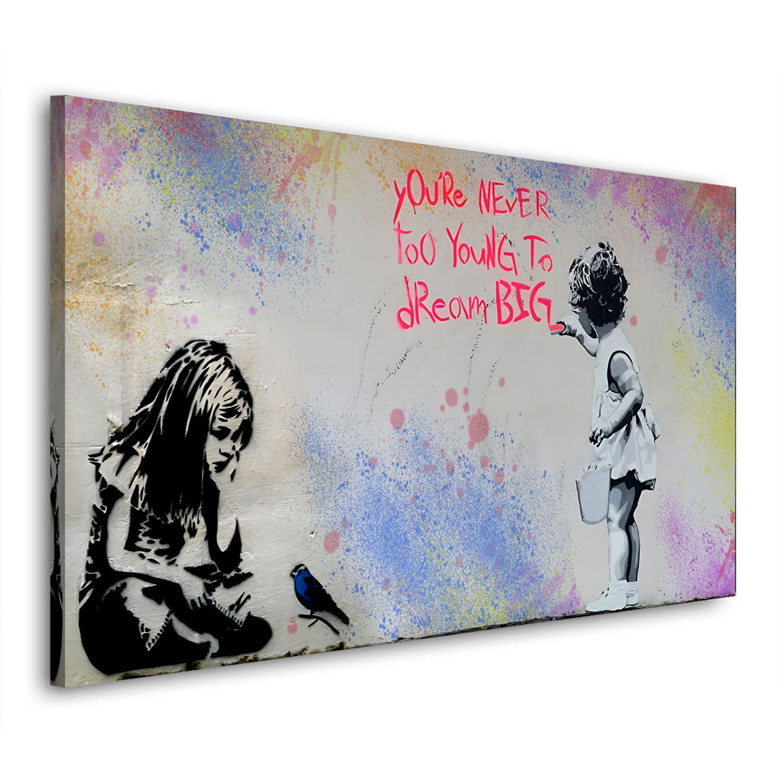 Wandbild Kunstwerk Street Art Girls Never To Young