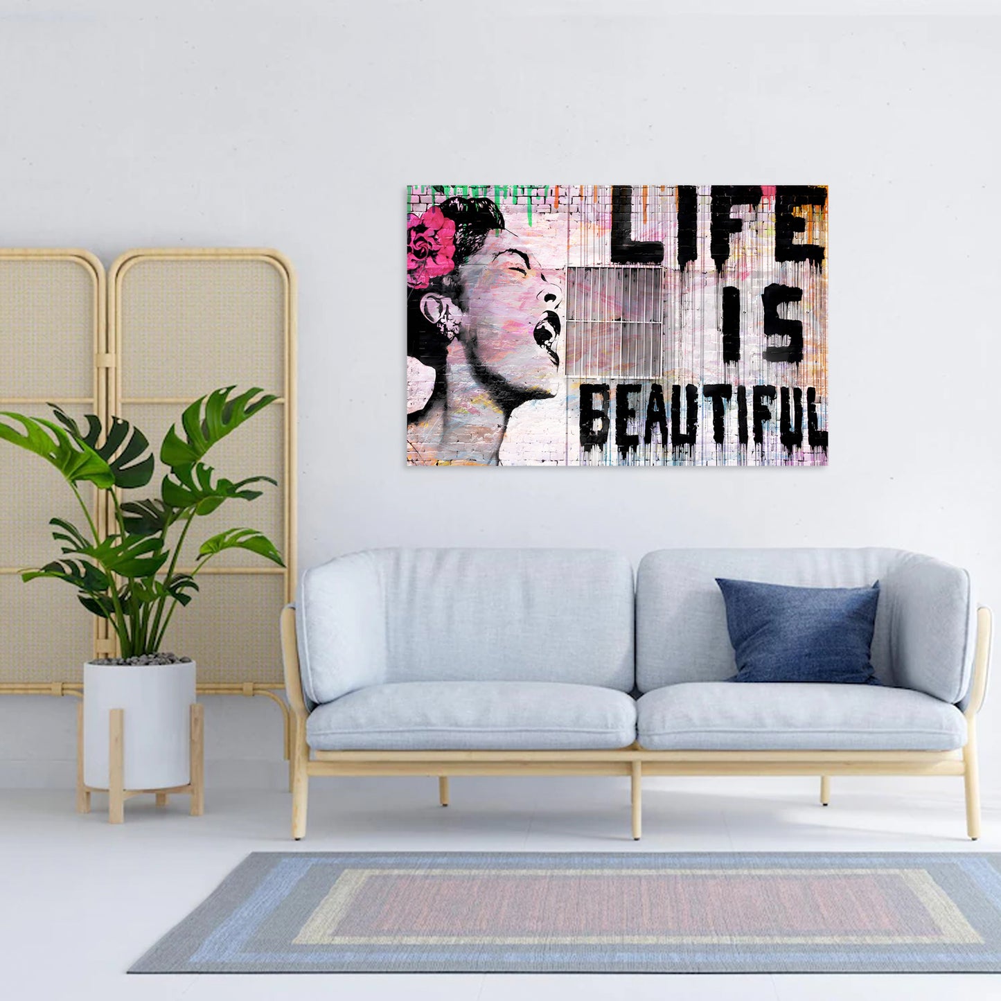 Wandbild Kunstwerk Street Art Life Is Beautiful