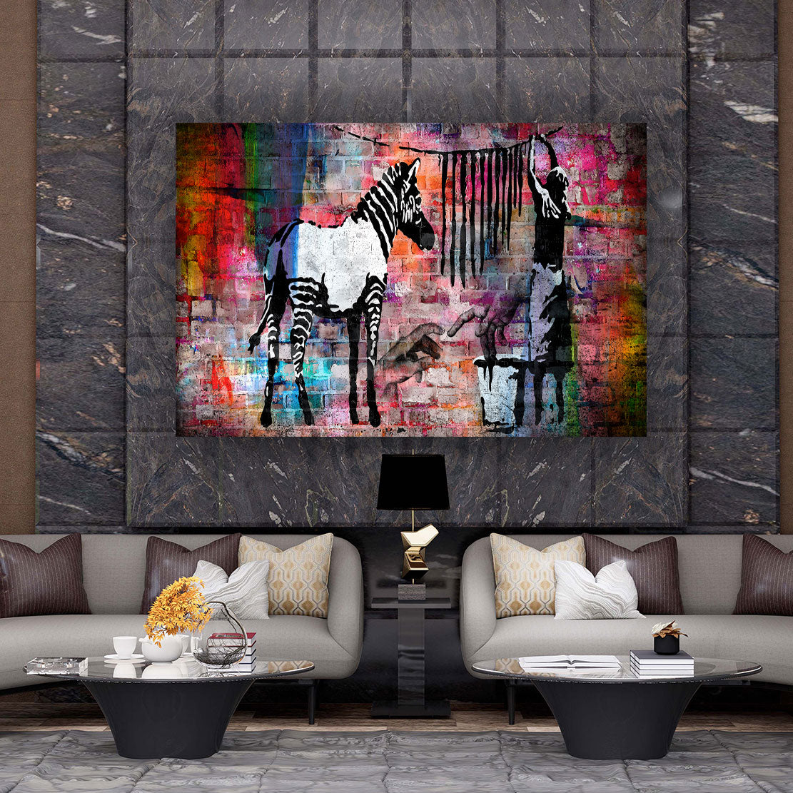 Wandbild Kunstwerk Street Art Zebra Abstract Colour Edition