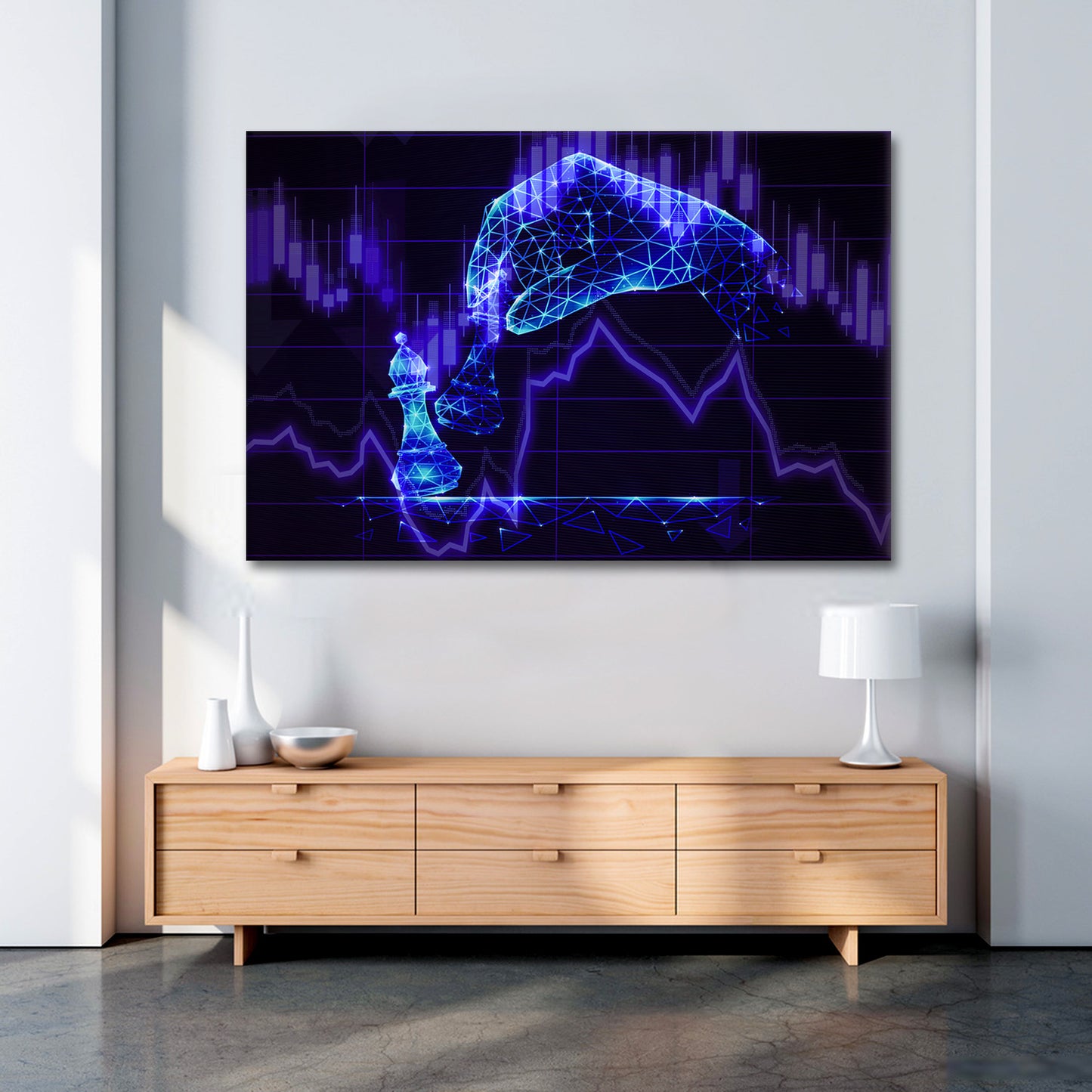 Wandbild Kunstwerk Trading Blue Style Börse, Büro