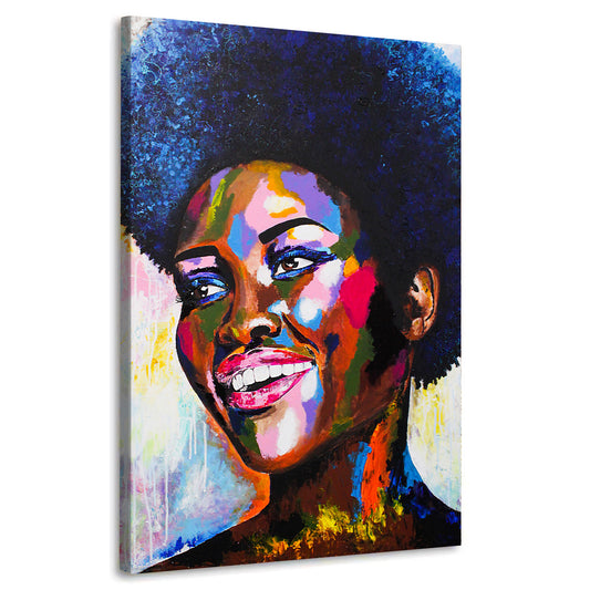 Wandbild Kunstwerk afrikanische Frau, Afro-Look