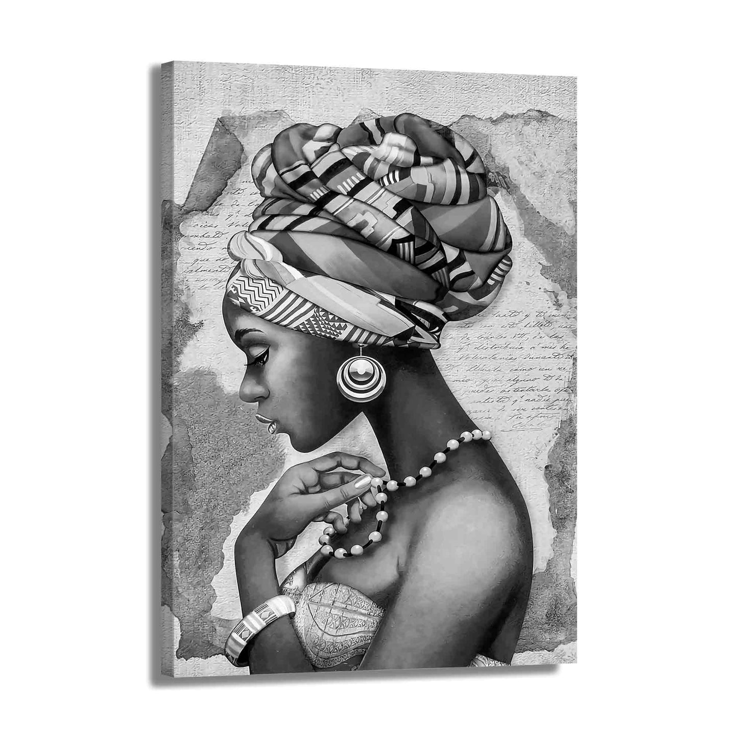 Wandbild Kunstwerk afrikanische Frau Beautiful Woman schwarz weiß