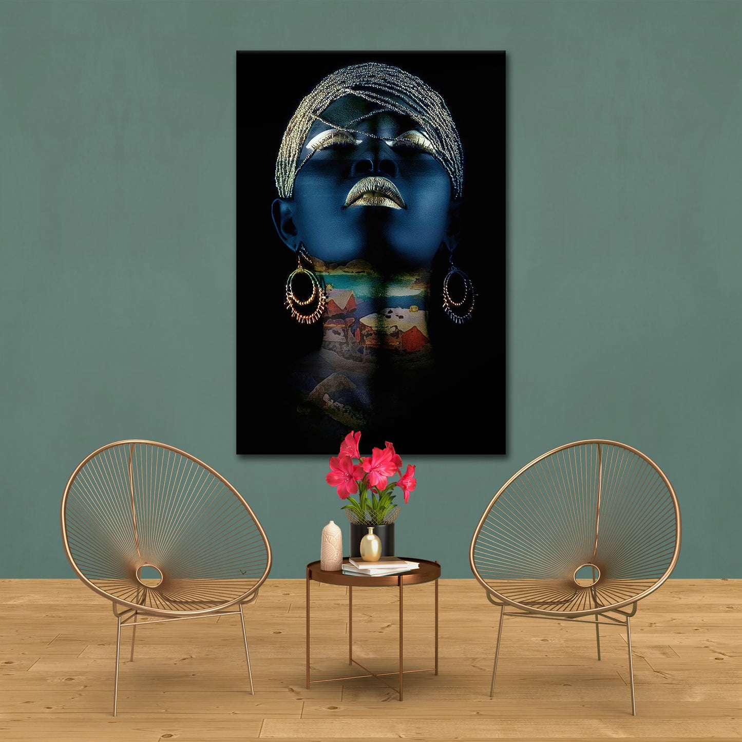 Wandbild Kunstwerk afrikanische Frau Colour