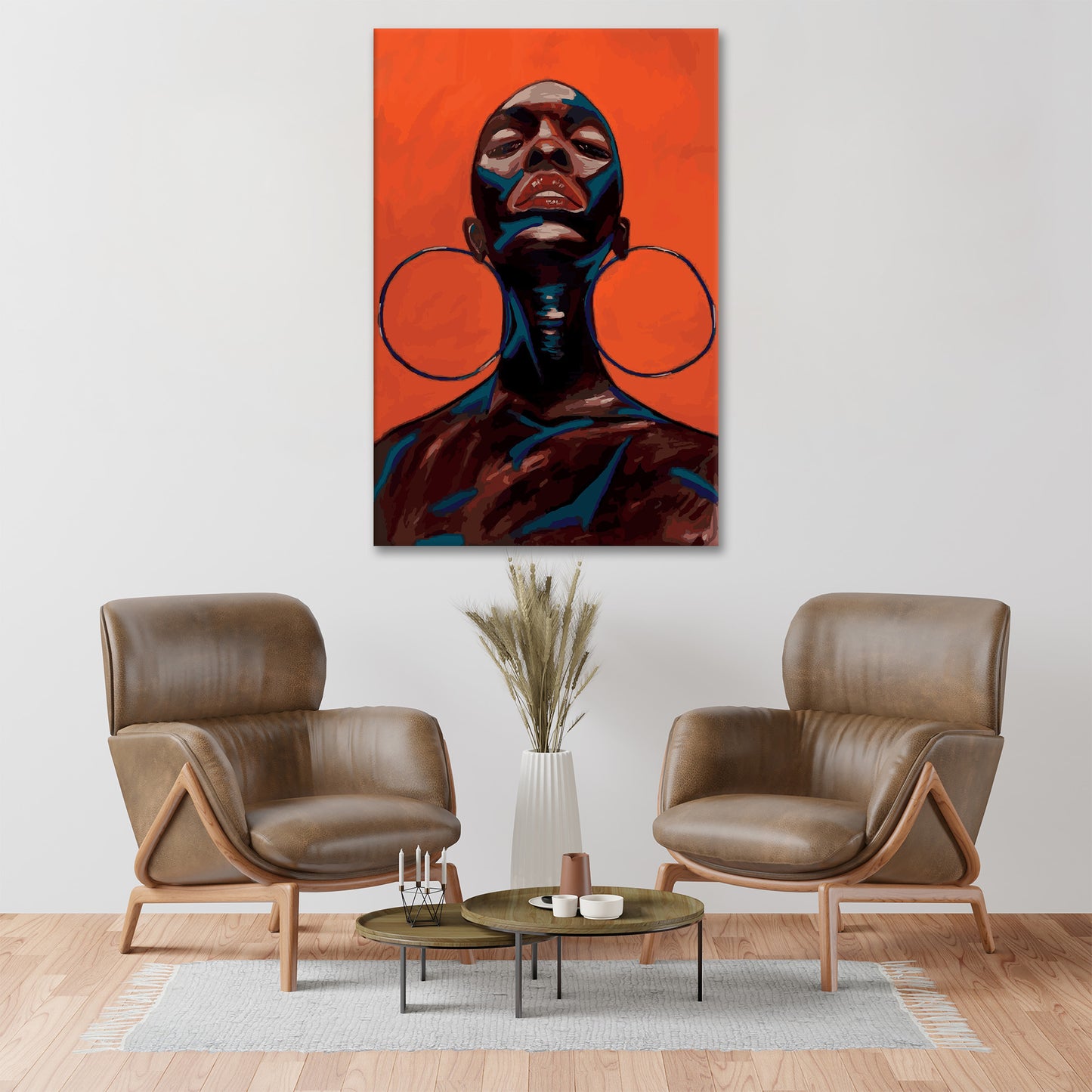 Wandbild Kunstwerk afrikanische Frau Orange Colour Abstrakt