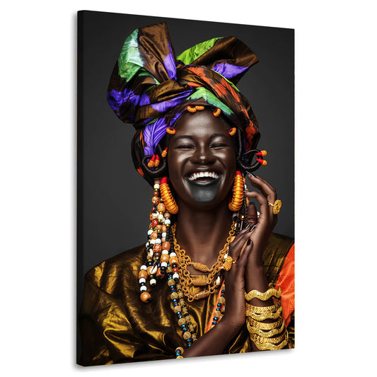 Wandbild Kunstwerk afrikanische Frau traditionelles Gewand