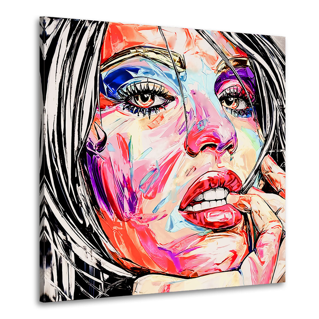 Wandbild Kunstwerk erotisch Lippen Frau Pop Art