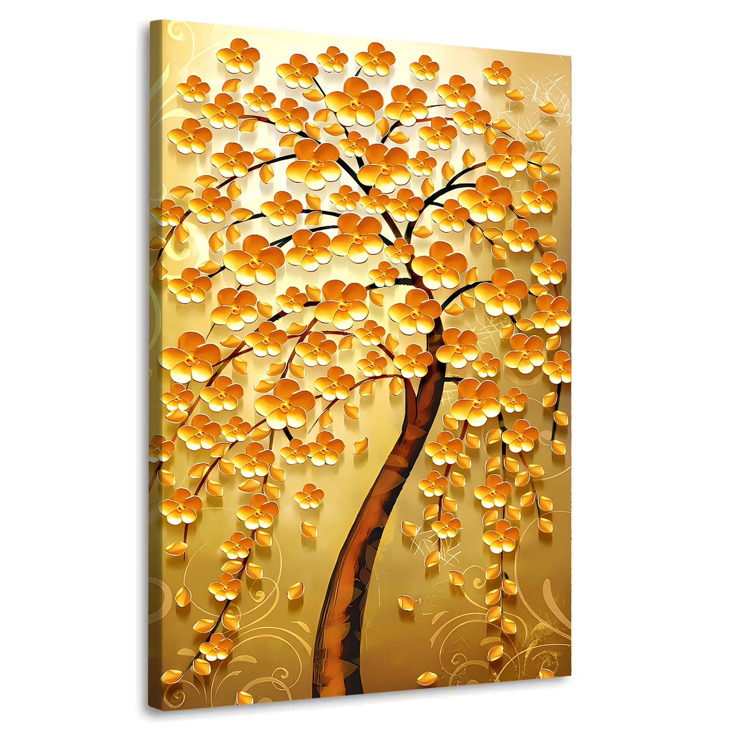 Wandbild Kunstwerk goldener Baum , Golden Tree Abstrakt, Natur