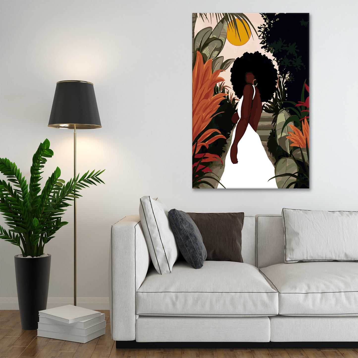 Wandbild Kunstwerk modern afrikanische Frau wunderschön Abstract Afro-Look