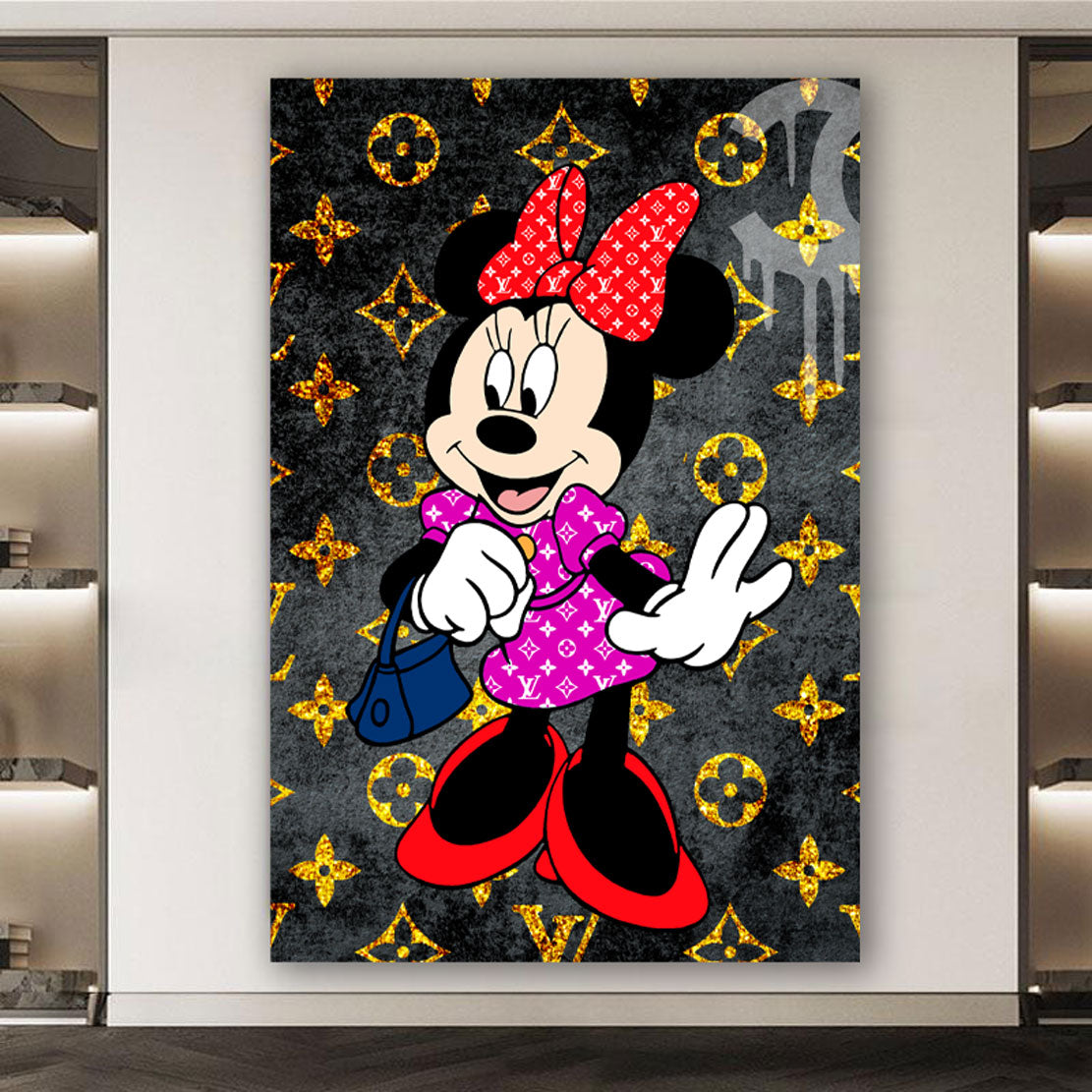 Wandbild Kunstwerk Maus Minnie Style, Pop Art Comic